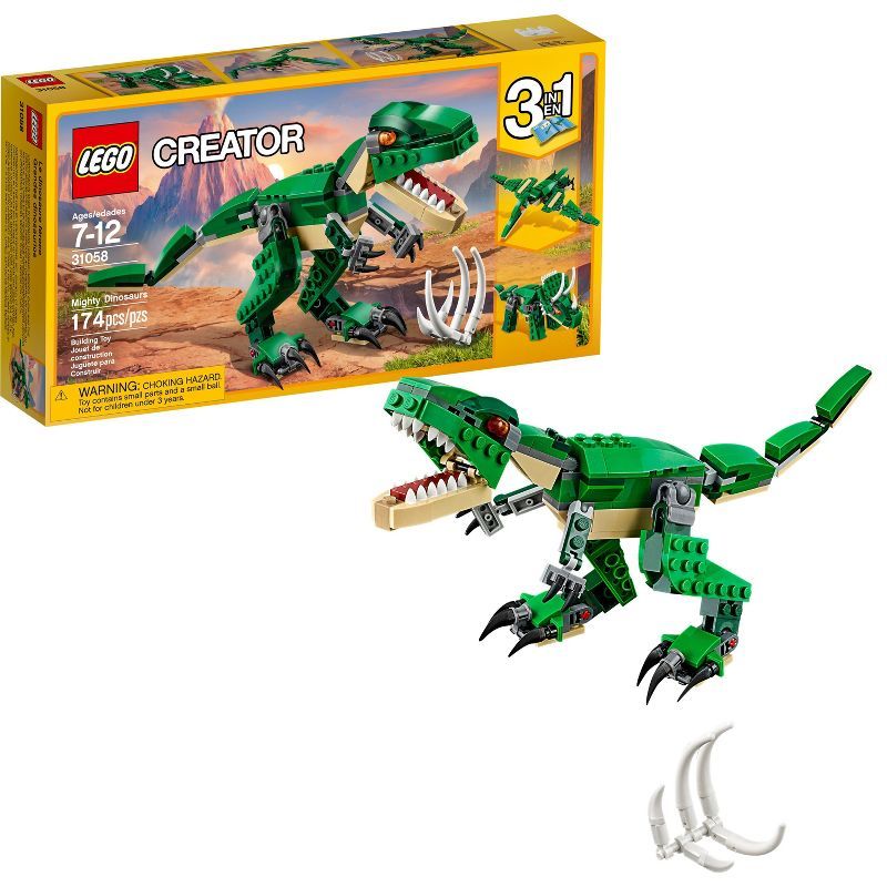 LEGO Creator Mighty Dinosaurs Build It Yourself Dinosaur Set, Pterodactyl, Triceratops, T Rex Toy... | Target