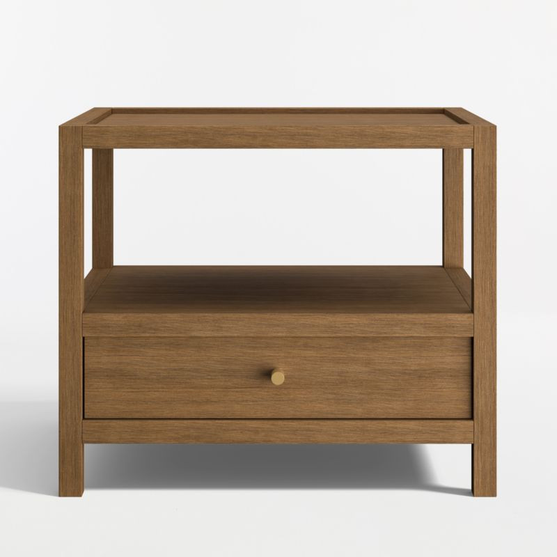 Keane Driftwood Rectangular 26" Storage End Table | Crate & Barrel