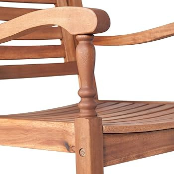 Walker Edison Montego Traditional Acacia Wood Slat Back Patio Rocking Chair, 42 Inch, Brown | Amazon (US)