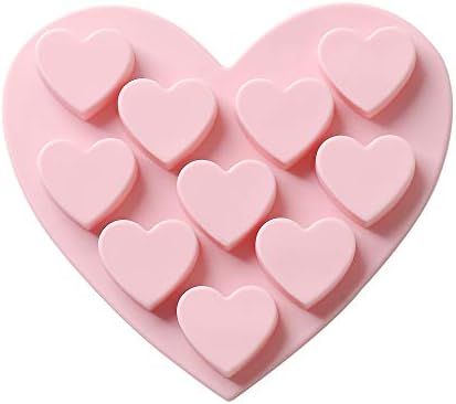 REKIDOOL Heart Shape Cake Candy Molds Chocolate Molds Silicone Gummy Cake Molds for Baking 10 Cav... | Amazon (US)