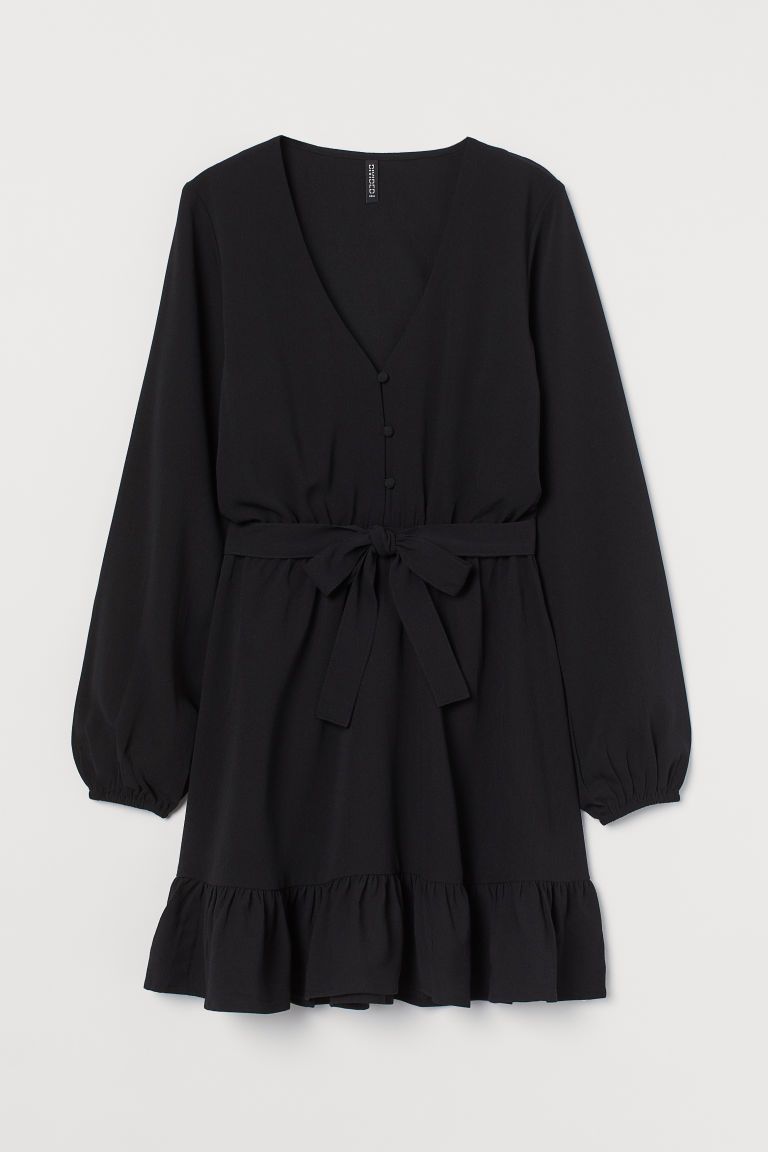H & M - V-neck Dress - Black | H&M (US + CA)