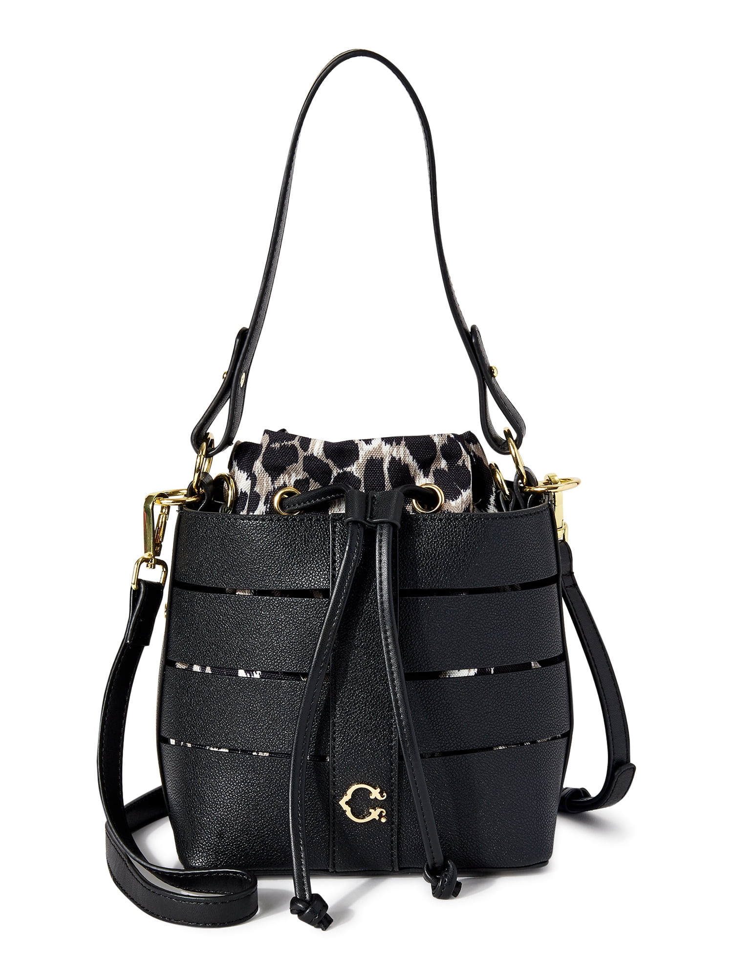 C. Wonder Women's Sophia Vegan Leather Caged Convertible Crossbody with Canvas Pouch Animal Print... | Walmart (US)