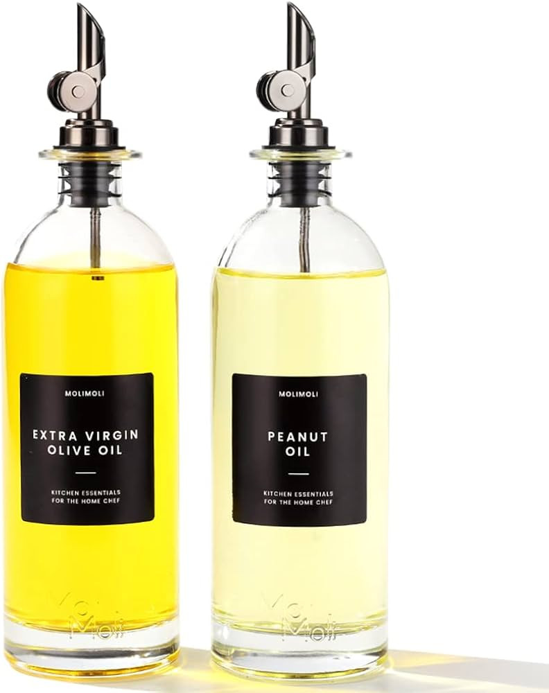 Molimoli Oil and Vinegar Dispenser with Metal Pour Spout, Weighted Pourer, Glass Bottle Dispenser... | Amazon (US)