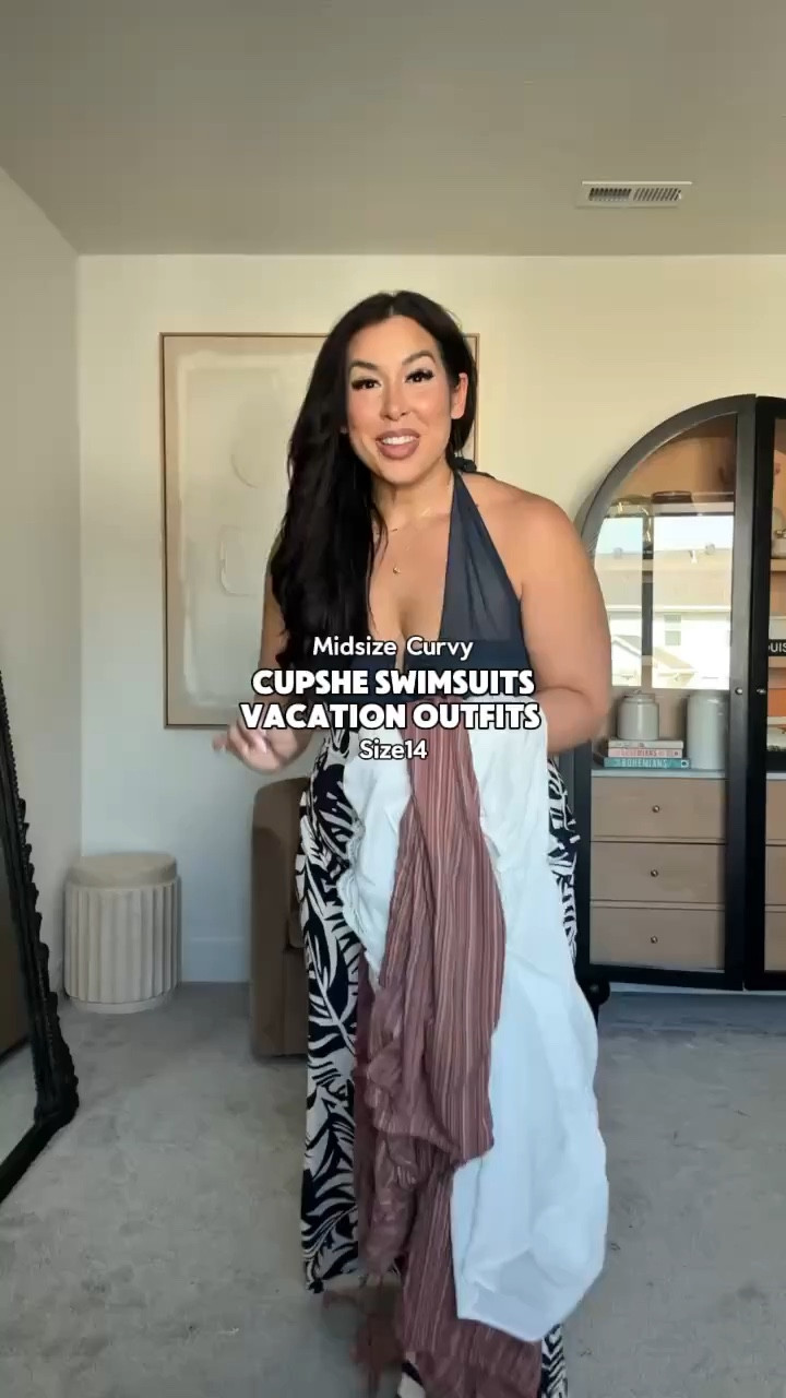 Midsize curvy Cupshe swimsuits and vacation outfits! 