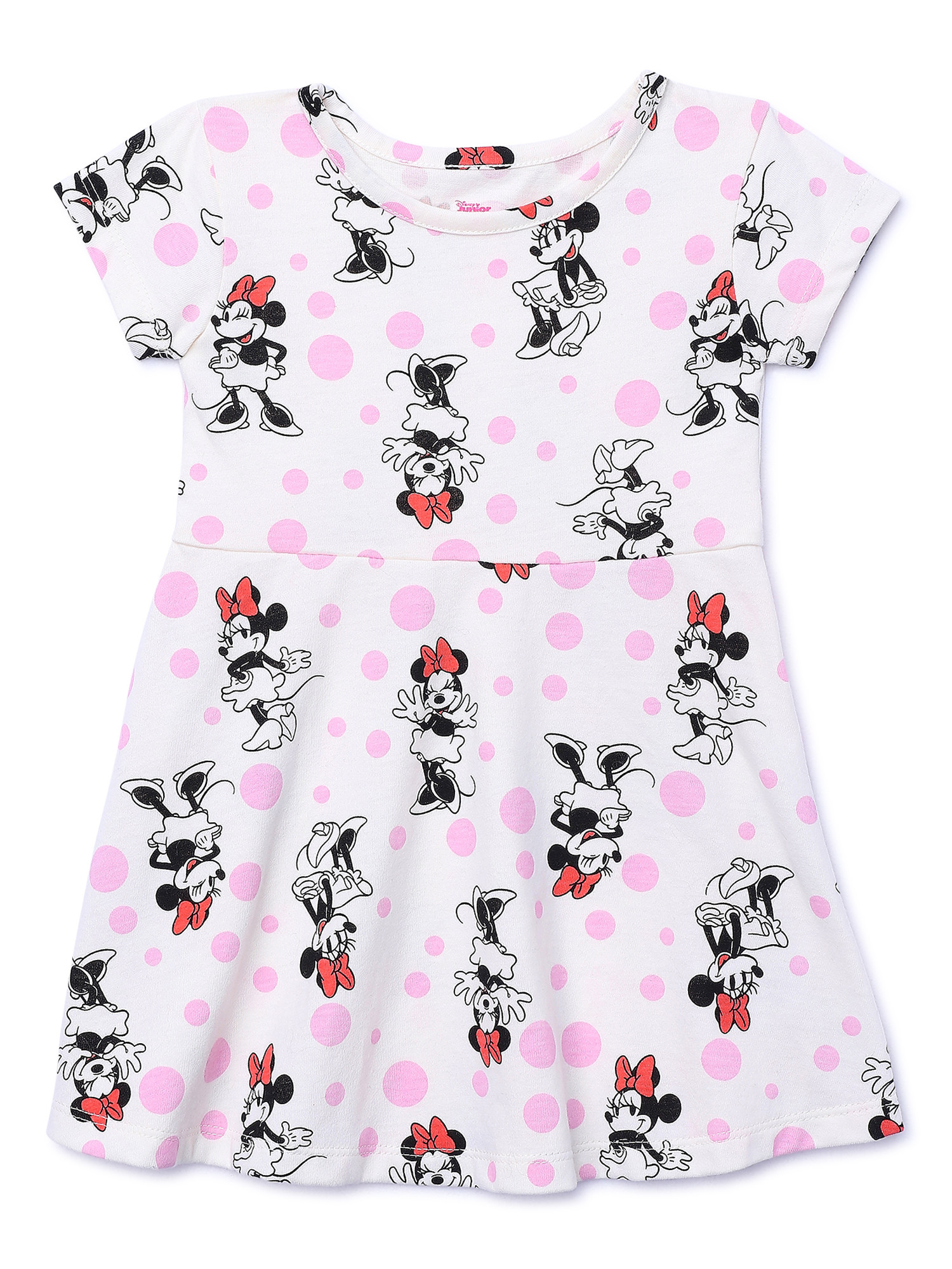 Minnie Mouse Toddler Girl Print Skater Dress, Sizes 12M-5T | Walmart (US)