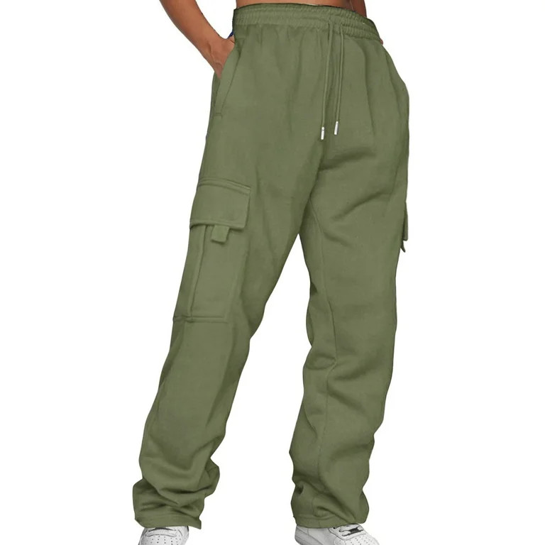 GZWYHT Cargo Pants Women,Work Pants,Ladies' Solid Drawstring Elastic Waist Pocket Pants Slacks,Pa... | Walmart (US)