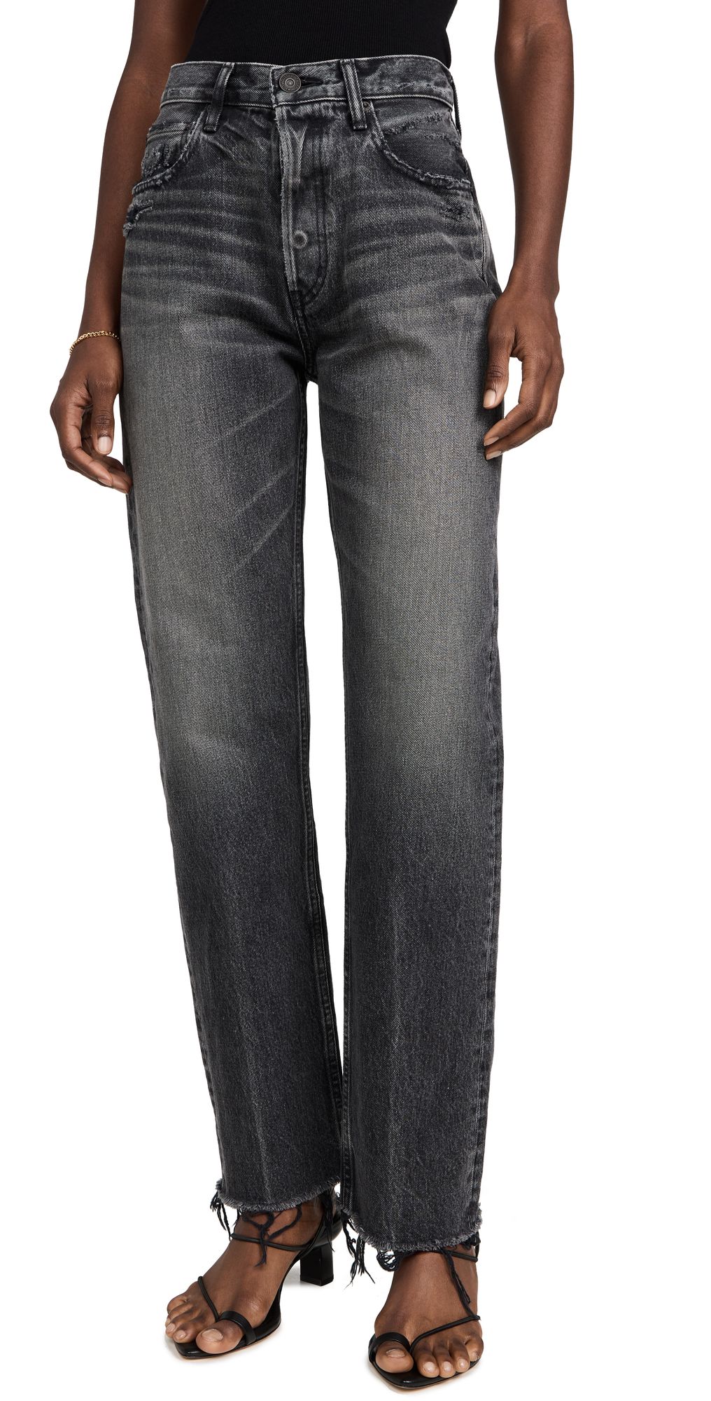 Mv Ashleys Wide Straight Black Jeans | Shopbop