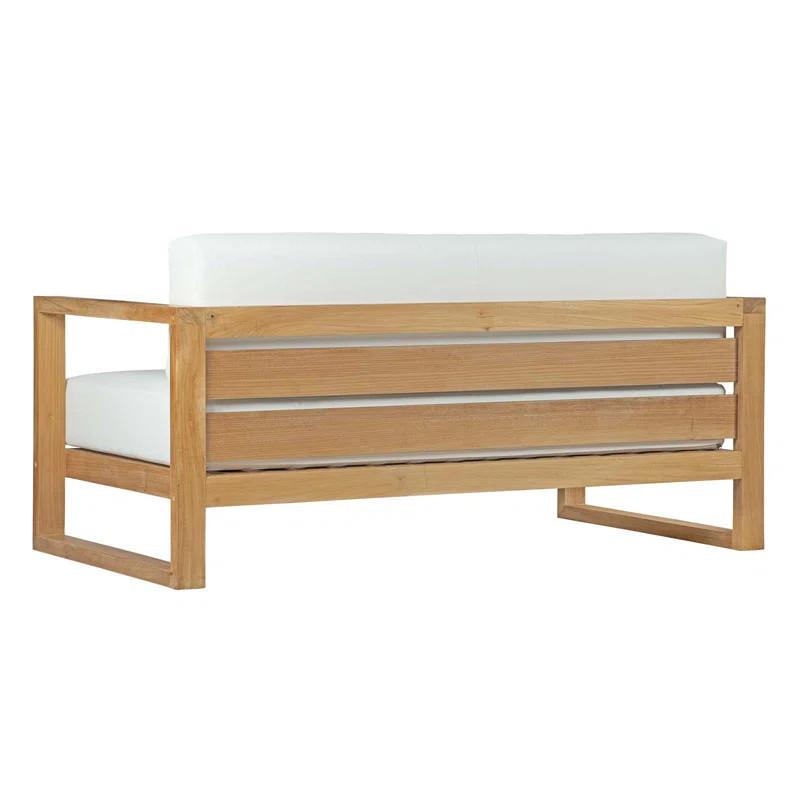 Upland 63.5'' Wide Outdoor Teak Patio Sofa with Cushions | Wayfair North America