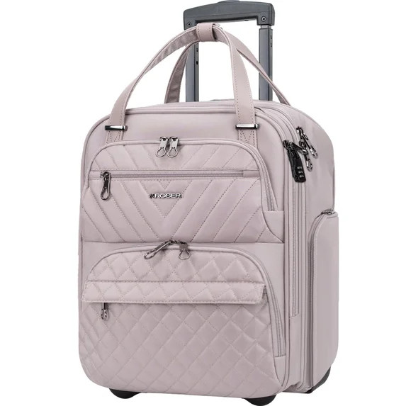 KROSER 16 in Adult Quilt Softside Underseat Luggage, Set, Pink - Walmart.com | Walmart (US)