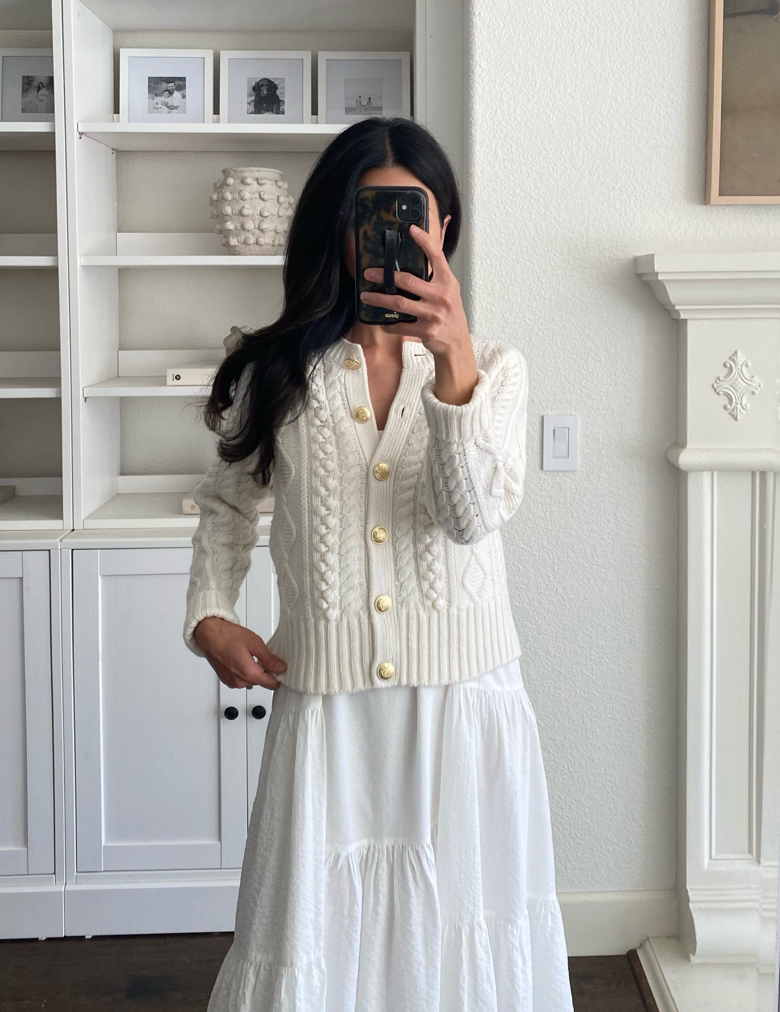 Wearing my favorite cable knit sweater cardigan. This pairs so well over dresses or alone with a cute pair of jeans. I’m wearing an XS.

Jenni Kayne white dress in XS.

Fall sweater
Lady jacket 
Cable knit lady jacket 
J.Crew lady jacket 
Fall outfit 
All white fall outfit 

#LTKsalealert #LTKstyletip #LTKSeasonal