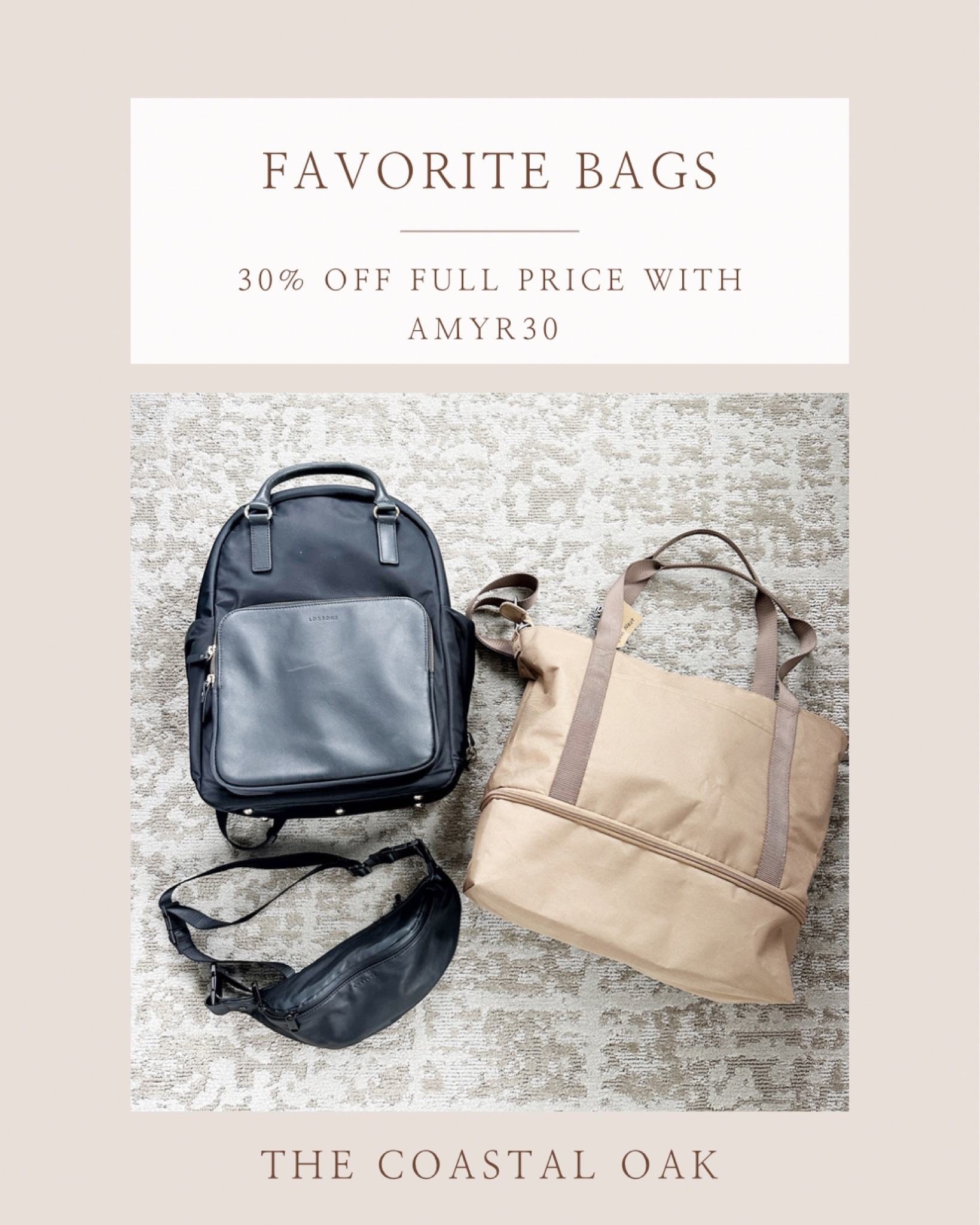 The best travel and work bags. I use the Fanny pack every day and the laptop bag to work.  It would be awesome as a diaper bag. Save 30% on regular items with AMYR30 

#LTKSale #LTKitbag #LTKstyletip