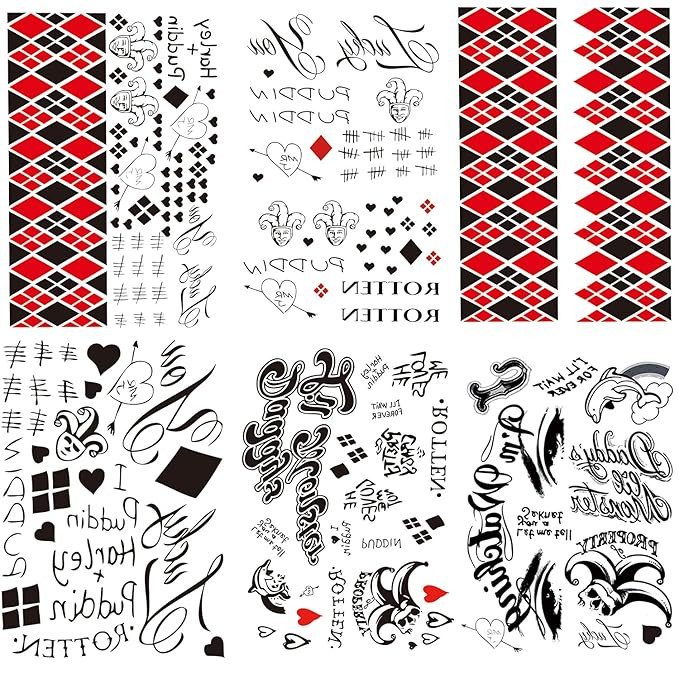 Women Tattoos, 6-Sheet Halloween Fake Temporary Tattoo Stickers for Women Girls Kids Halloween Costu | Amazon (US)