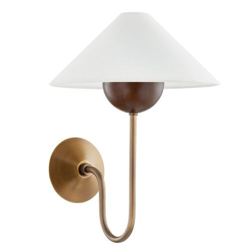 Evan Wall Sconce - Patina Brass/Textured Linen - Troy Lighting - Gold | Wall Fixtures, Wall Lamps - Decorative, Aesthetic | One Kings Lane