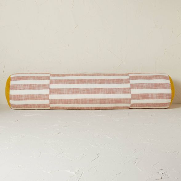 Bolster Oversized Woven Uneven Stripe Decorative Throw Pillow Terracotta - Opalhouse™ designed ... | Target