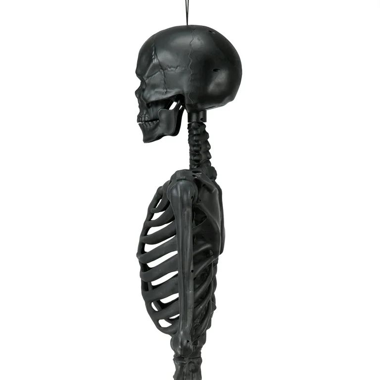 Halloween Black Posable Hanging Skeleton Decoration, 5 ft, by Way To Celebrate | Walmart (US)