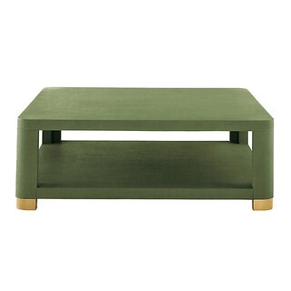 Capri Coffee Table with Mahogany & Natural Raffia | Ballard Designs, Inc.