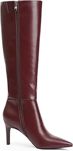 Knee High Boots Women Pointed Toe Tall Boots 3 In Stiletto High Heel Long Boots Side Zipper Dress... | Amazon (US)