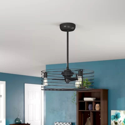 Seren 24" 3-Light Fandelier in Oil Rubbed Bronze with Remote Control | Wayfair North America