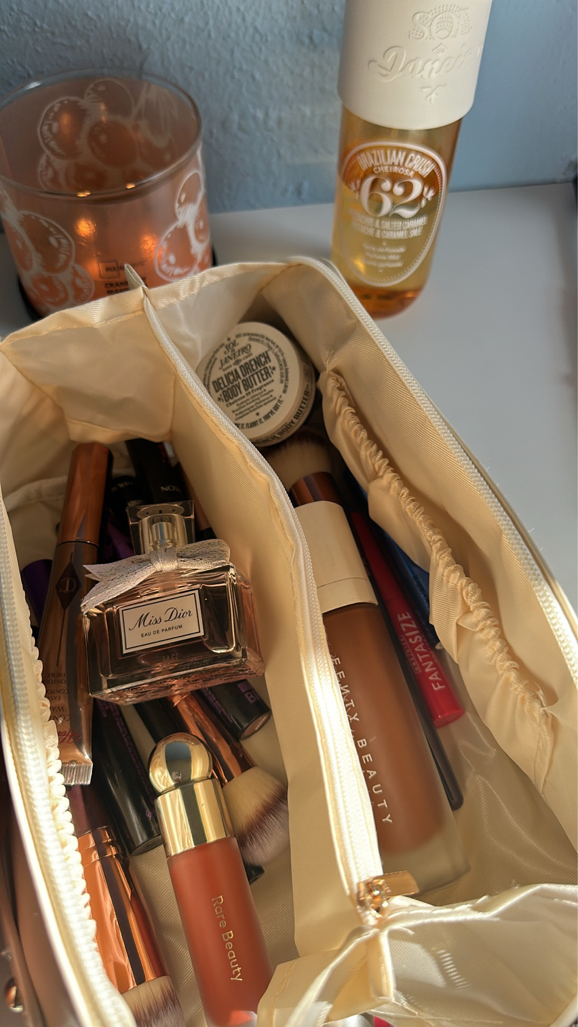 Travel toiletry makeup bag aesthetic full of products 

#LTKU #LTKstyletip