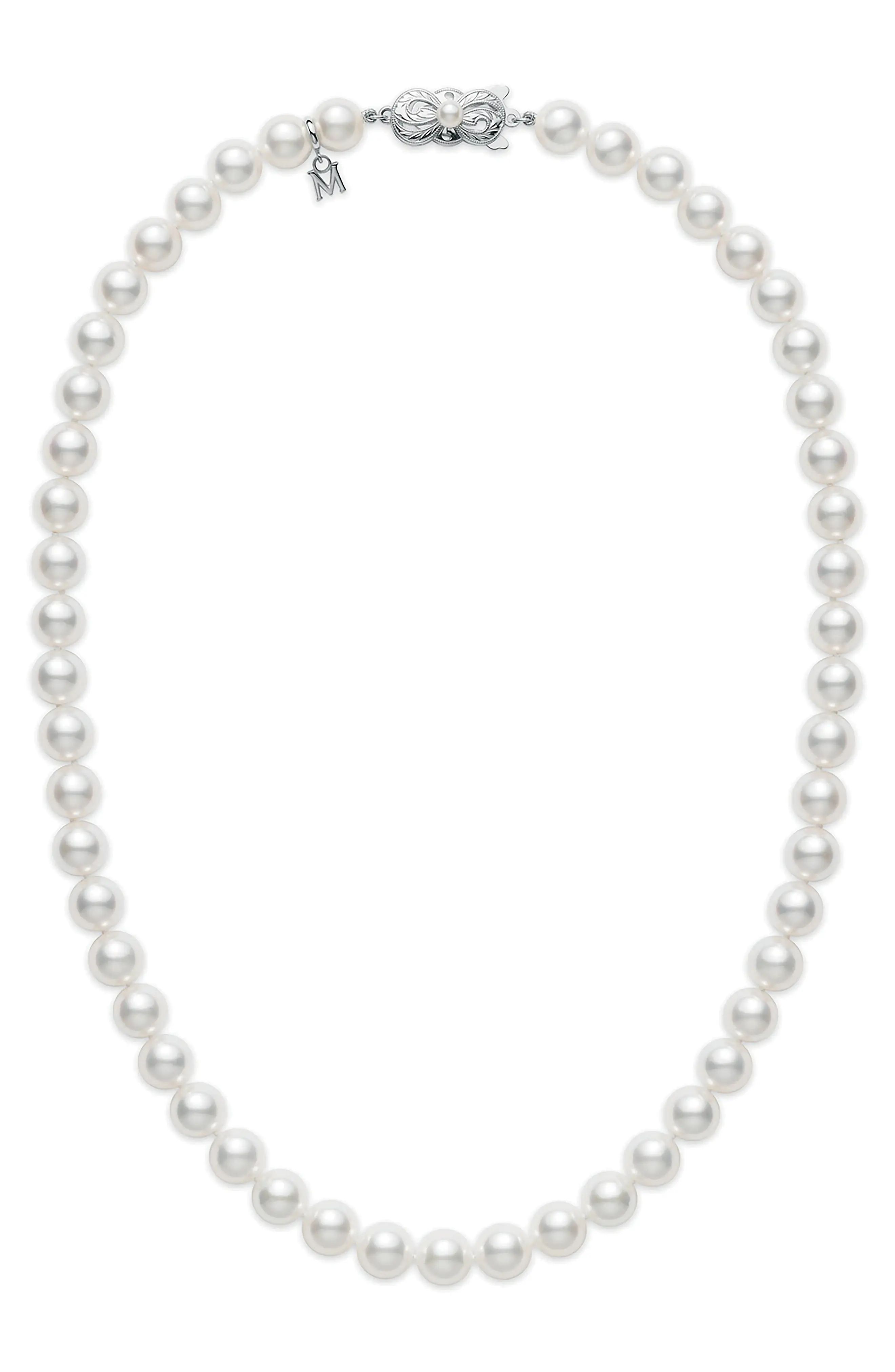 Mikimoto Essential Elements Akoya Cultured Pearl Necklace at Nordstrom, Size 18 | Nordstrom