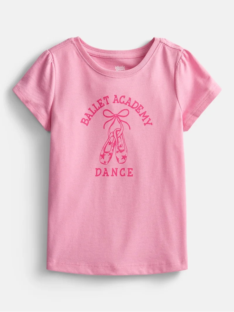 Wonder Nation Toddler Girls Graphic Tee with Short Sleeves, Sizes 18M-5T | Walmart (US)