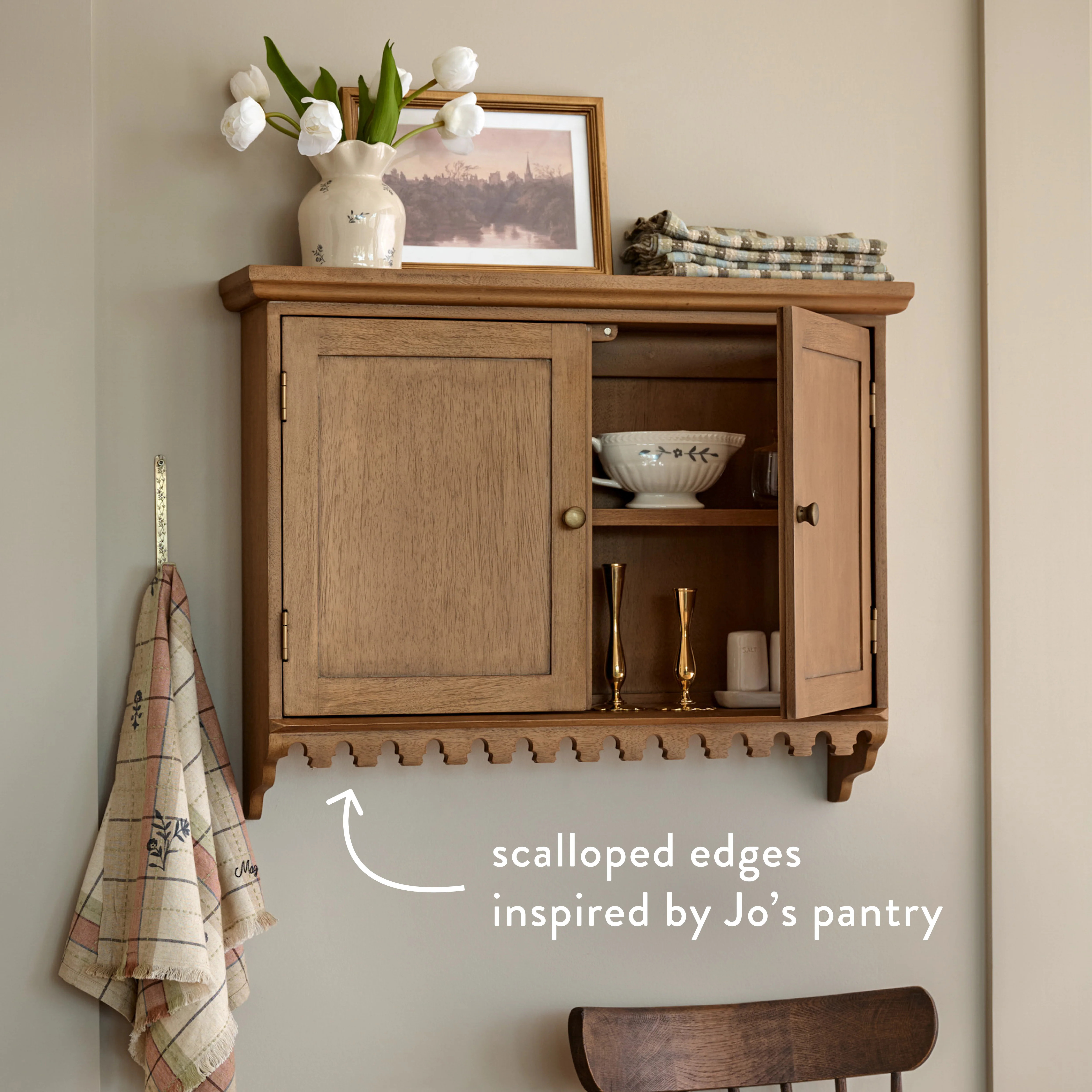Archie Scalloped Wood Wall Cabinet | Magnolia