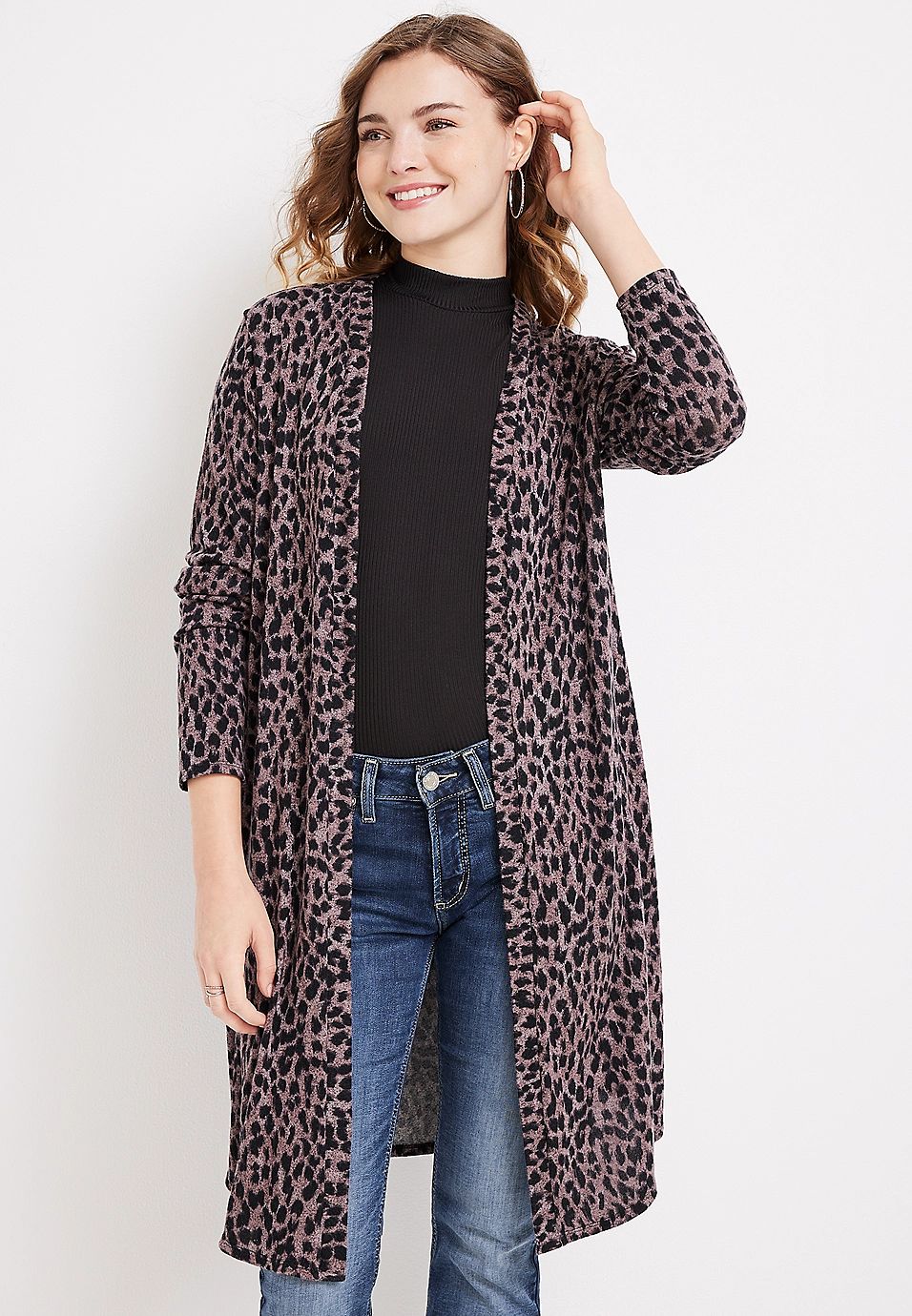 Animal Print Duster Cardigan | Maurices