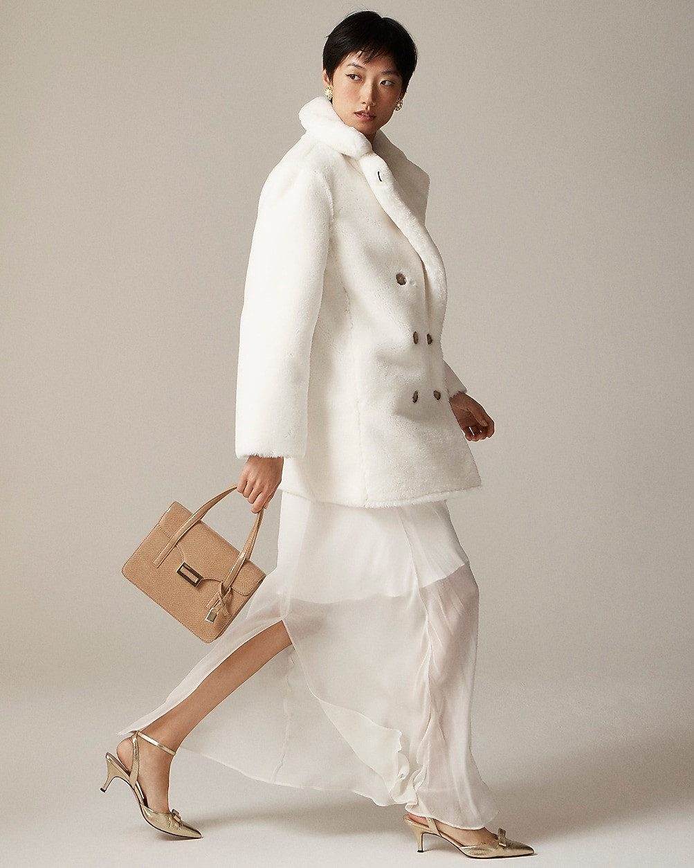 Faux-fur peacoat | J. Crew US