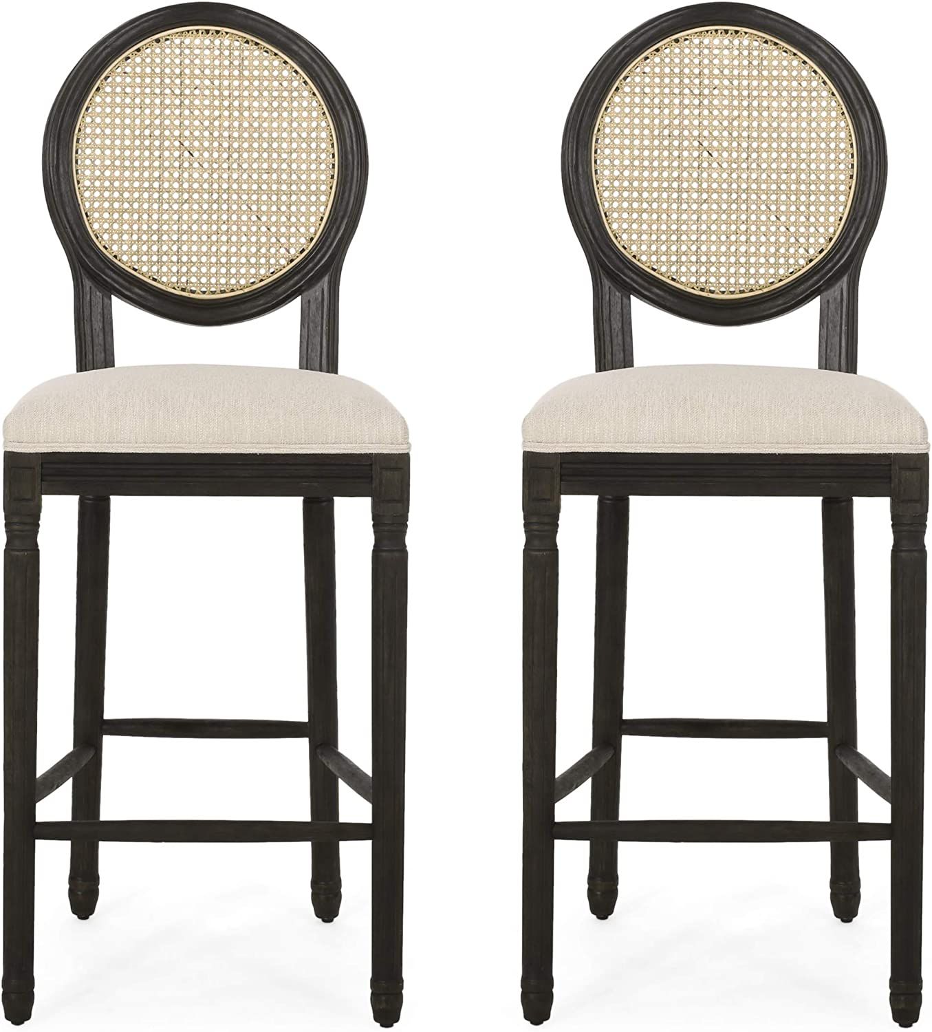 Christopher Knight Home Randy French Country Wooden Barstools with Upholstered Seating (Set of 2)... | Amazon (US)
