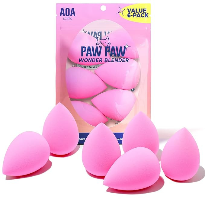 AOA Studio Collection Makeup Sponge Set Makeup Blender Latex Free and High-definition Set of 6 Ma... | Amazon (US)