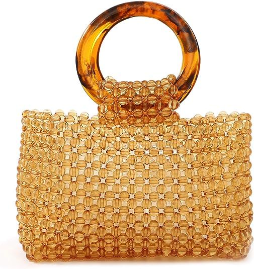 YIFEI Women Colored Transparent Beaded Acrylic Handbag Evening Handmade Bags for Wedding Party (B... | Amazon (US)