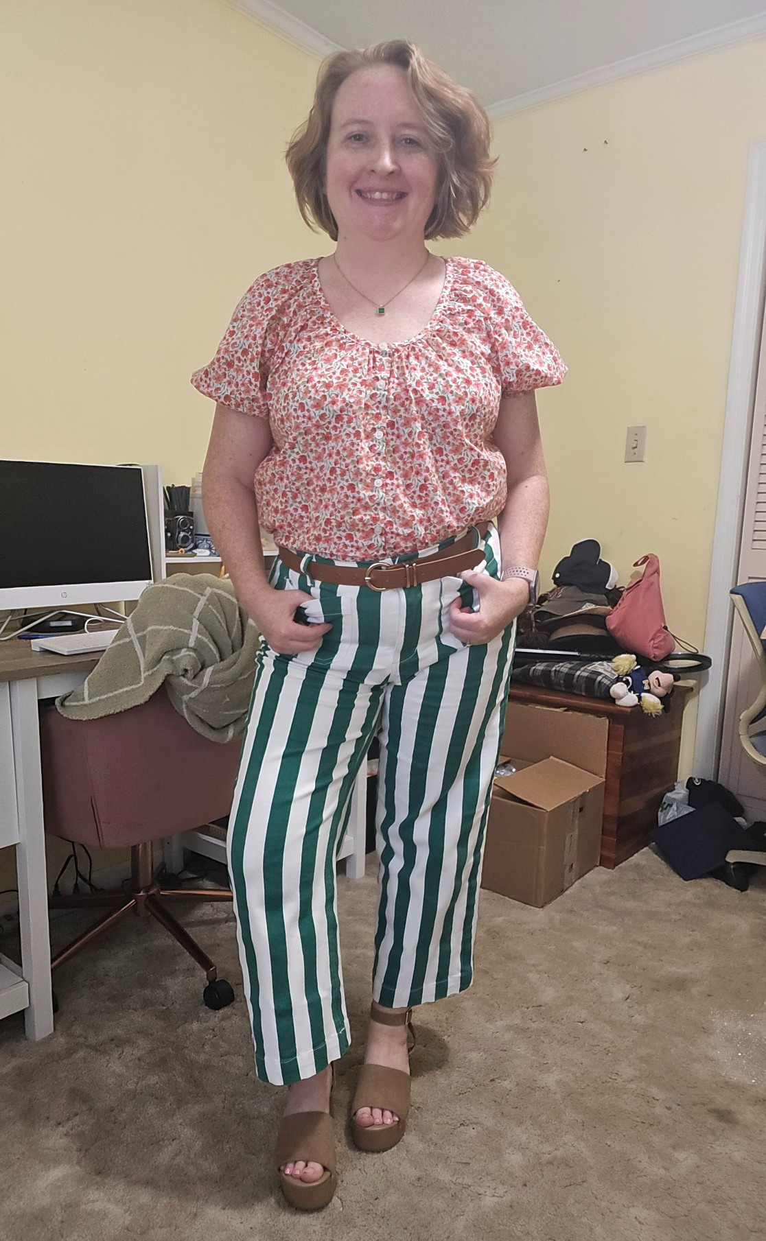 These striped pants got so many compliments!

#teacherstyle #teacherootd #teacheroutfit 

 #LTKootd #LTKPetite #LTKWorkwear