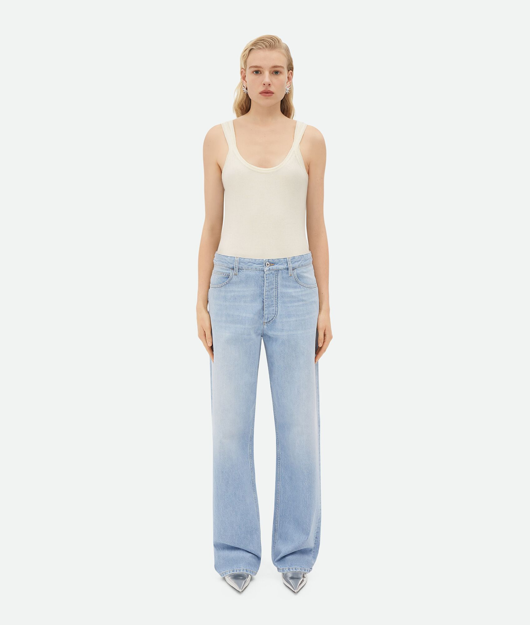 Wide Leg Light-Bleached Denim | Bottega Veneta