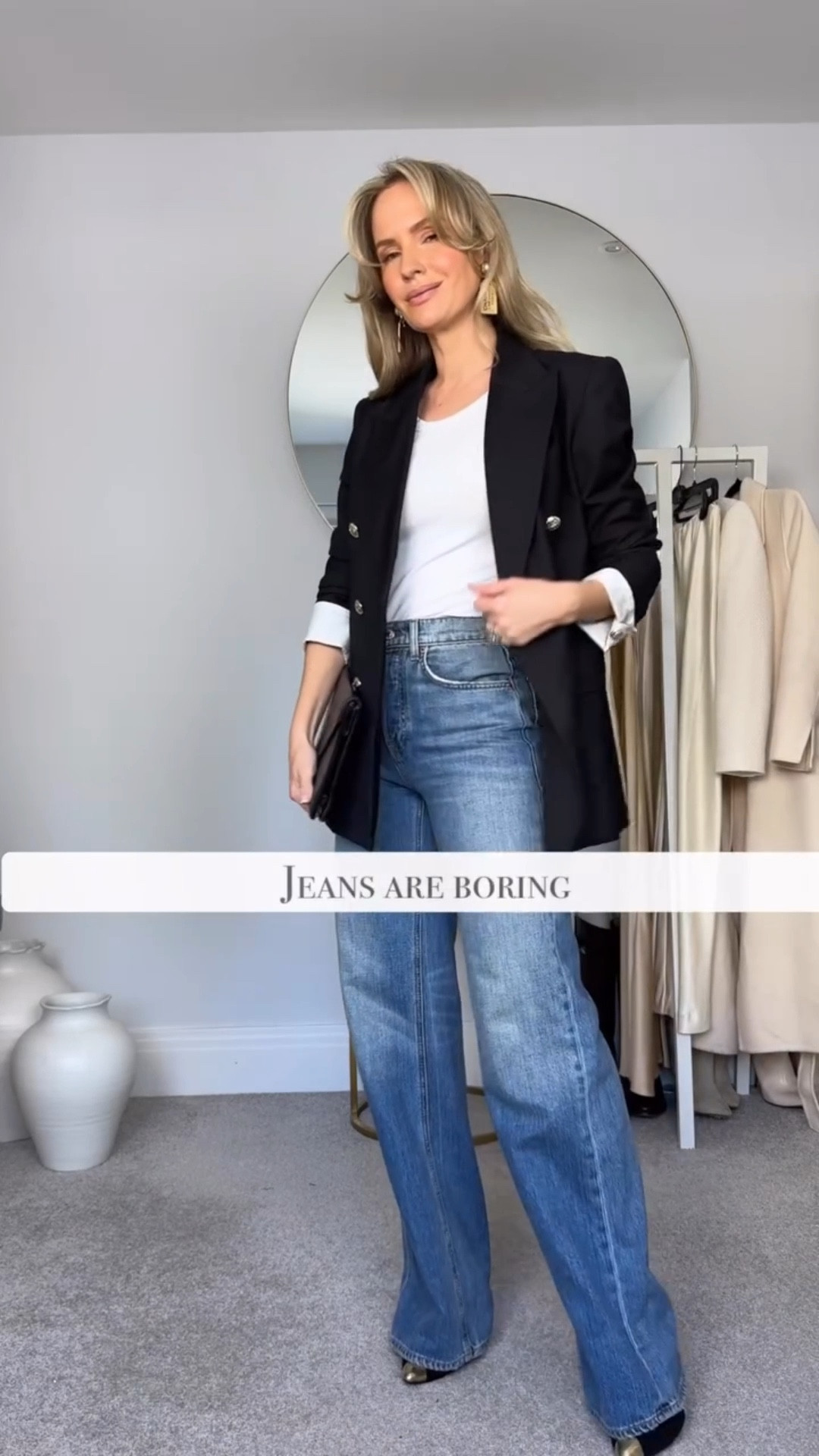 Jeans are boring 

… well they can be. They are rarely the focal point of an outfit and usually play more of a supportive role as a basic. 

All that means is that they need more styling not to look bland. Match them with really personal pieces and don’t be afraid to accessorise and jeans will be anything but boring.

Here are the 5 types of jeans you can find in my wardrobe right now. They each have their own personality and I wear them in very different ways.

Do you prefer jean 1, 2, 3, 4 or 5? 

🤍You can find the items I’m wearing in my link in bio, or just comment “link” and I will DM the links to you 🤍

If you want the full method I used to stop impulse buying and build a wardrobe intentionally start with the 7-Day Wardrobe Reset. Just comment “reset” and I will send you a dm. (Use the code “FIRST40” for 40% off)

#tessmontgomery #jeanslook #scandistyle #stylingtip