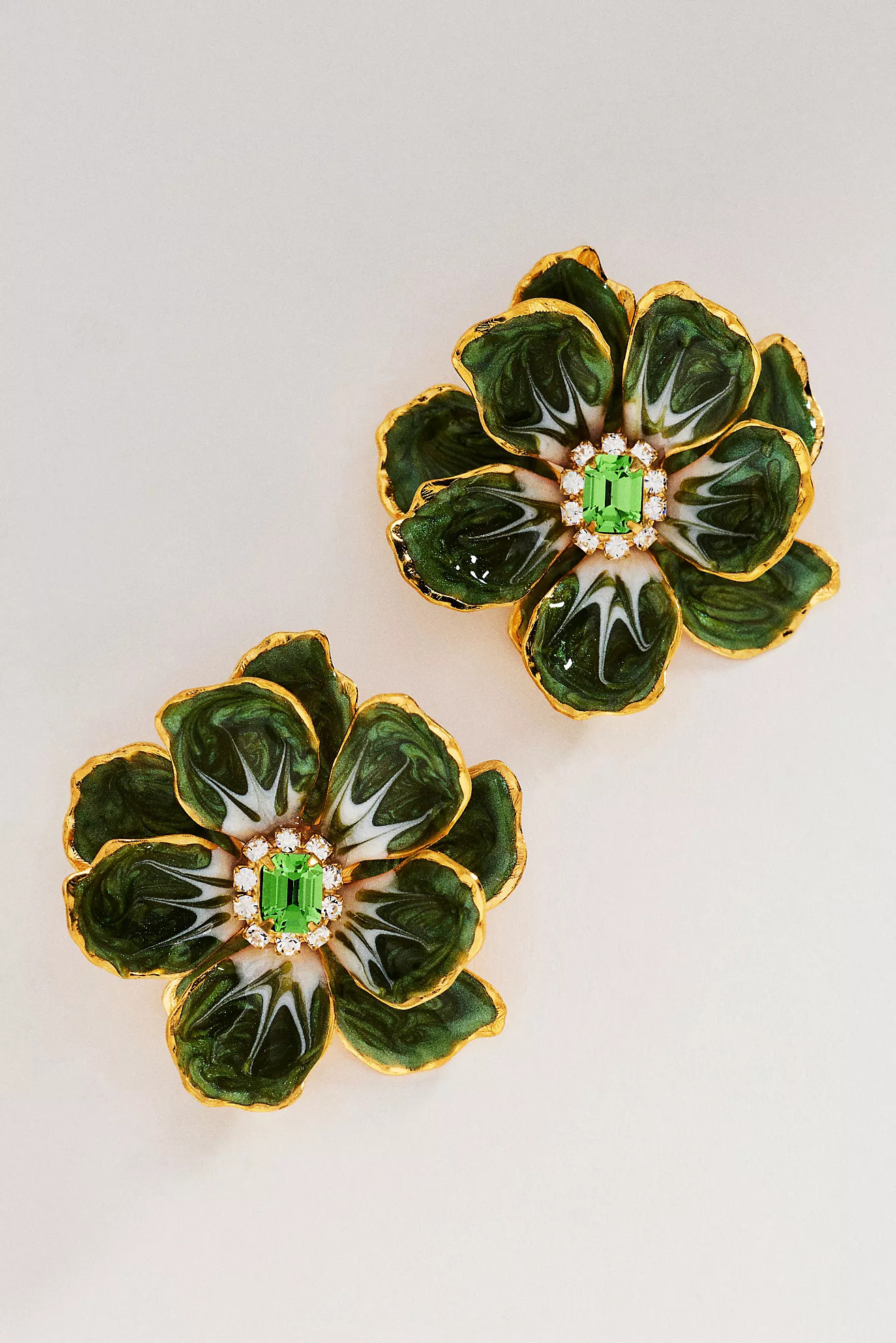 The Pink Reef Hand-Painted Birth Flower Stud Earrings | Anthropologie (US)