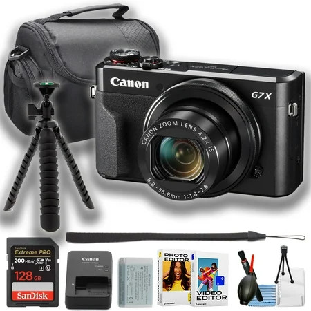 Canon PowerShot G7 X Mark II Digital Camera (Black) + 128GB Extreme Pro Memory Card + Camera Case + More (10pc Bundle) (International Version) | Walmart (US)