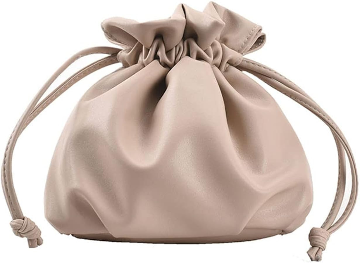 Small Leather Drawstring Bucket Bag Hobo Bucket Bags and Purses Crossbody Bucket Satchel Bag Soft... | Amazon (US)