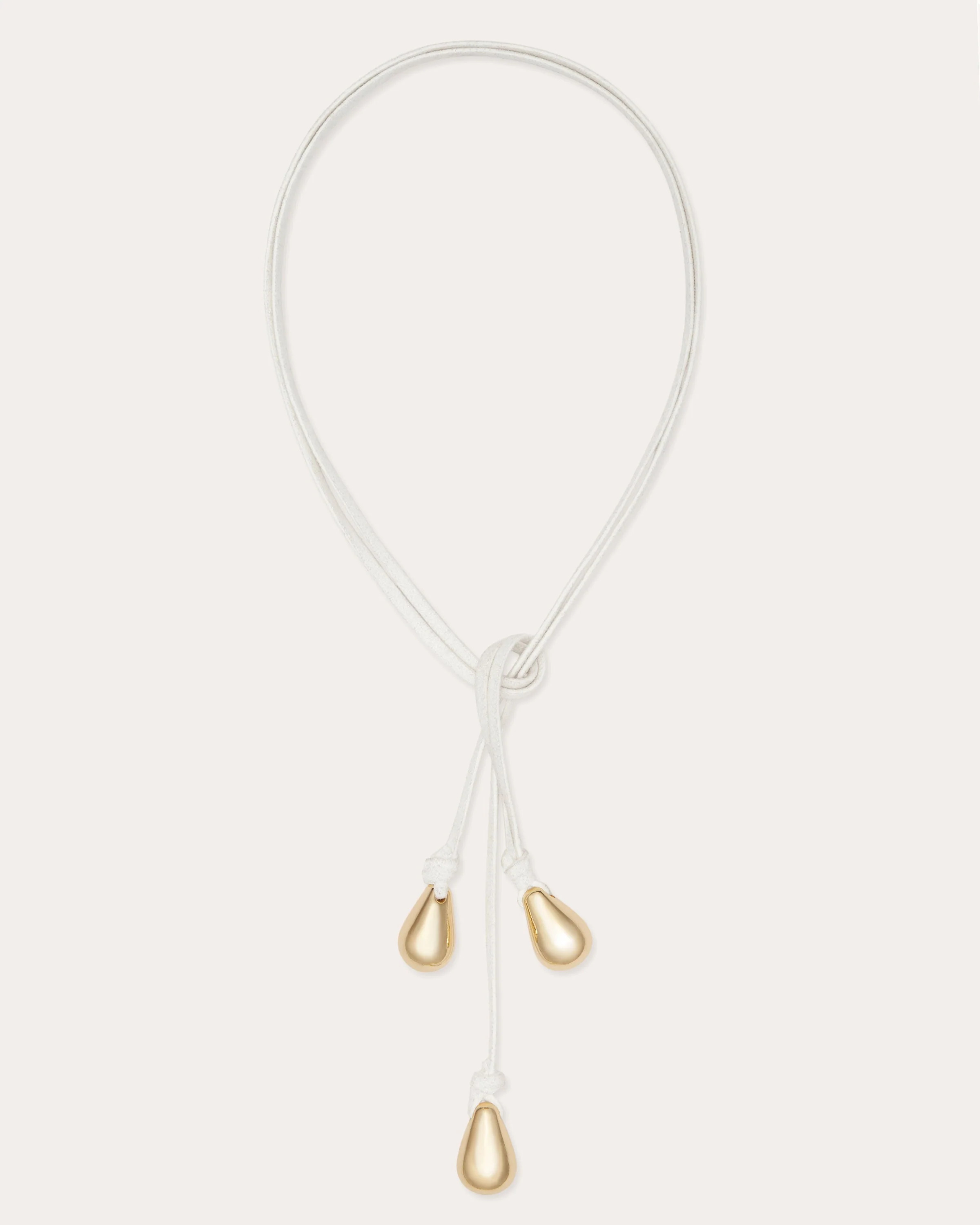 Yara Suede Tie Necklace in White | Ramy Brook