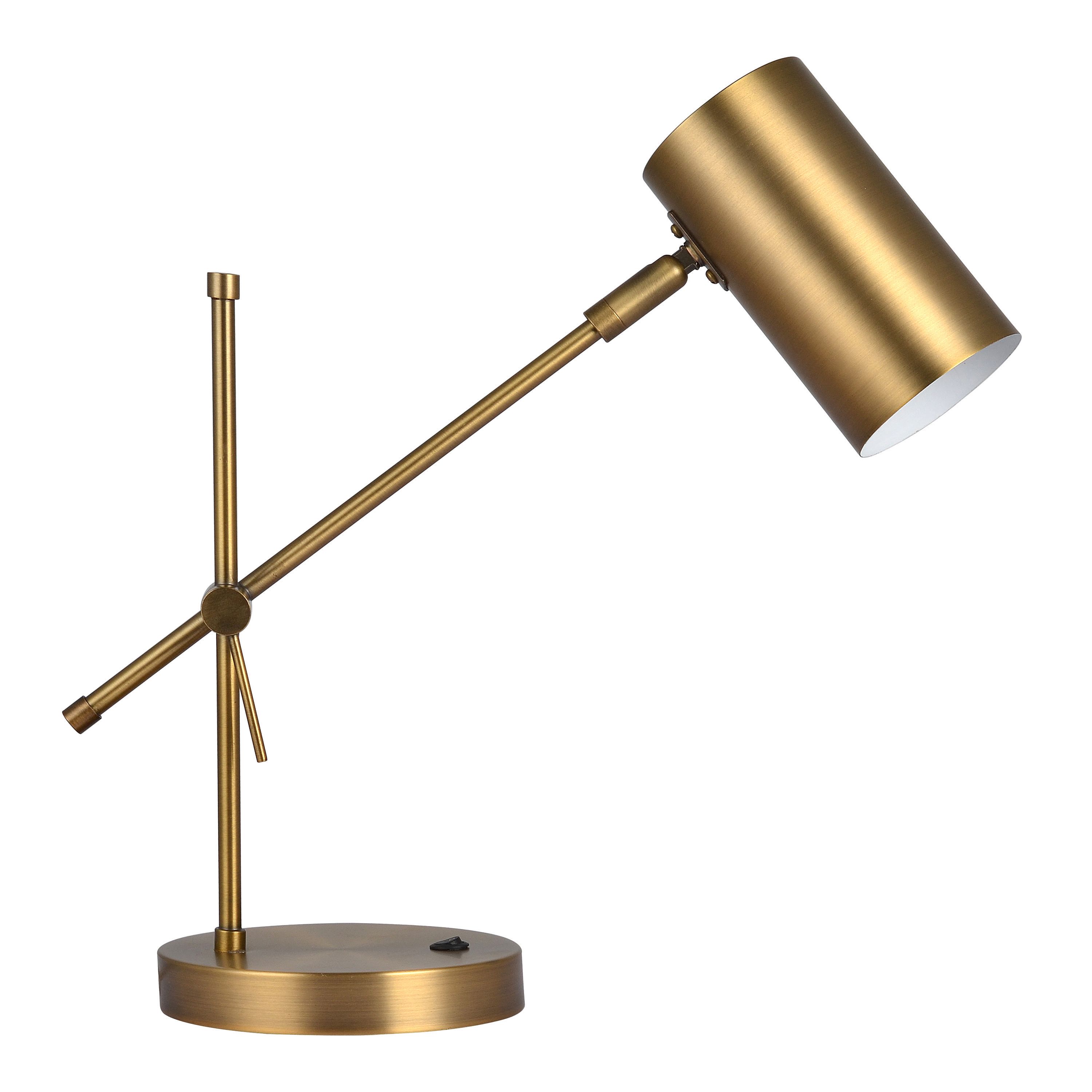 Kira Brass Adjustable Task Lamp With USB Port | World Market
