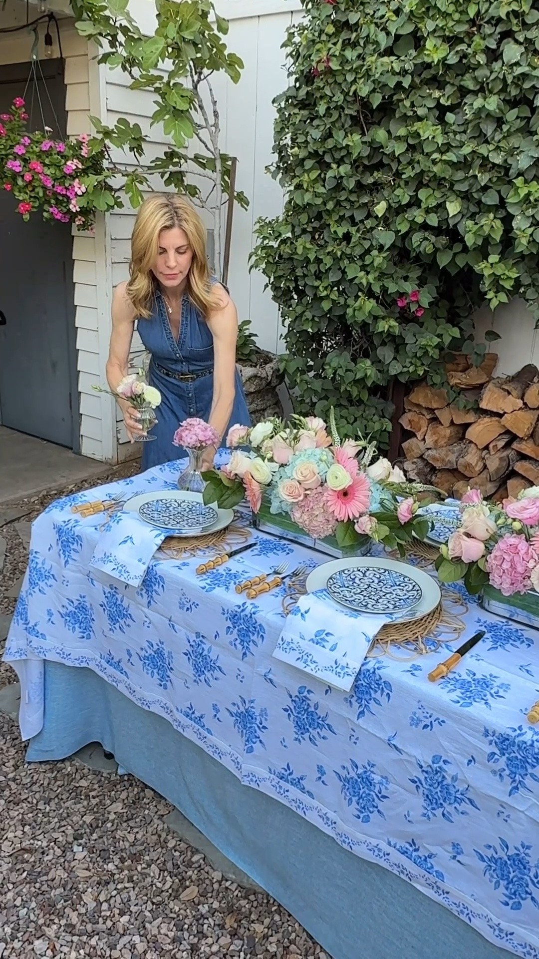 Family dinner in the garden . . . Made even more special with beautiful linens and tabletop decor!

#LTKHome