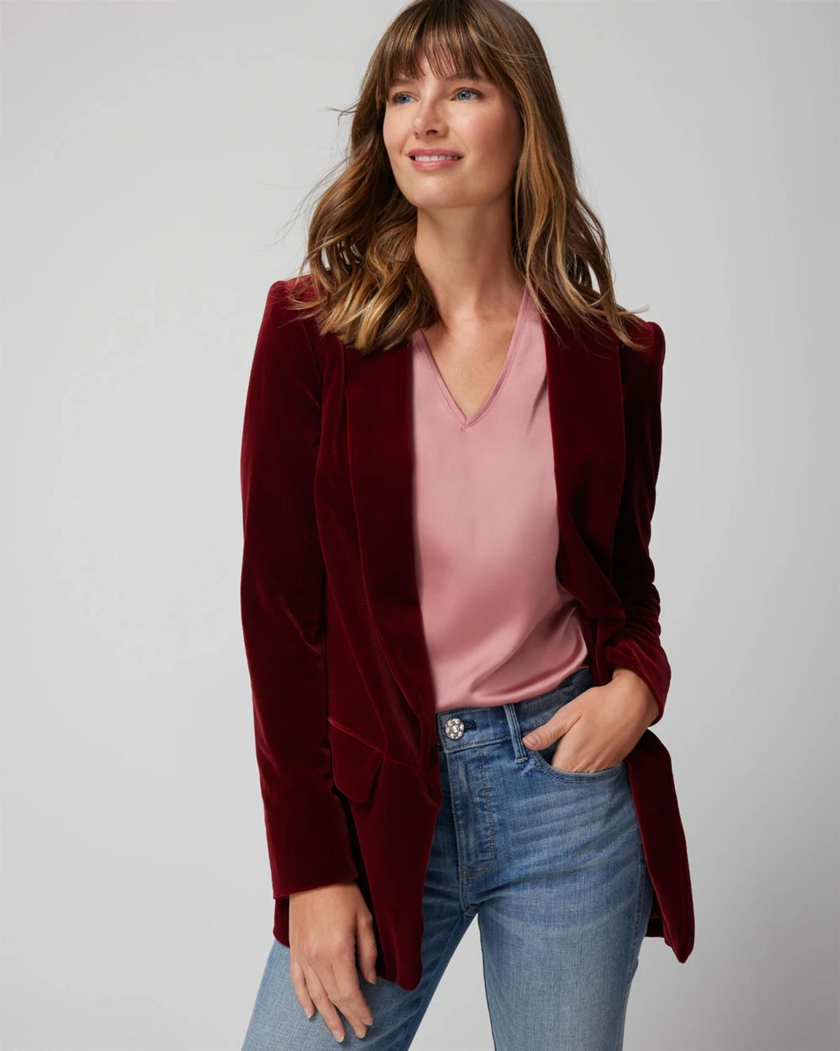 Velvet Relaxed Blazer | White House Black Market