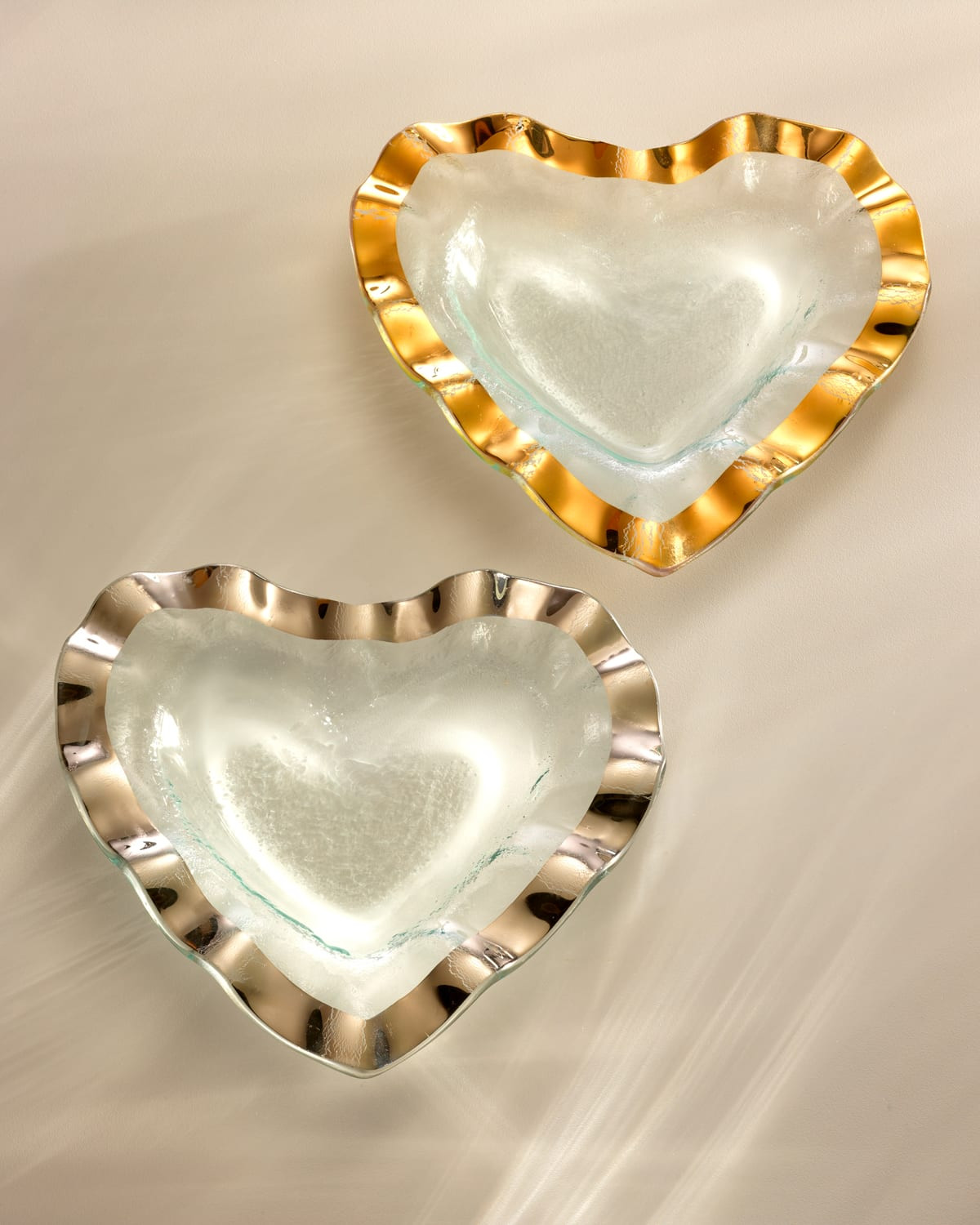 Ruffle Gold 8" Heart Bowl | Neiman Marcus