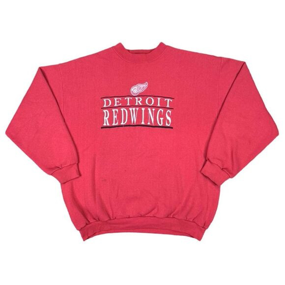 Vintage LOGO 7 Detroit Redwings Embroidered Crew Neck Sweatshirt - Size XL | Poshmark
