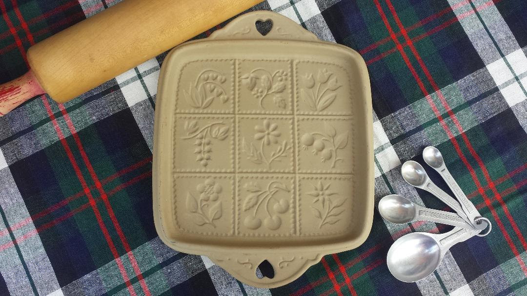 Vintage Shortbread Mold Stoneware Brown Bag Cookie Art 1988 Hill Design Flowers and Fruit 9 Secti... | Etsy (US)