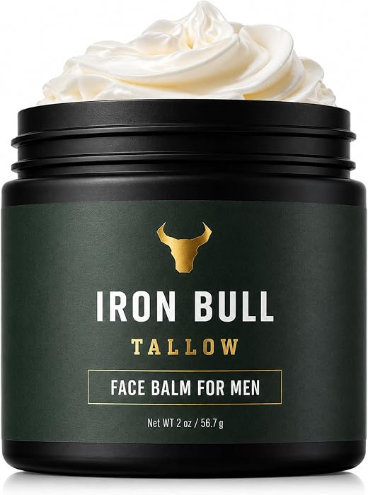 Iron Bull Beef Tallow Face Moisturizer for Men. Anti-Aging With Hyaluronic Acid for Wrinkles. Gra... | Amazon (US)