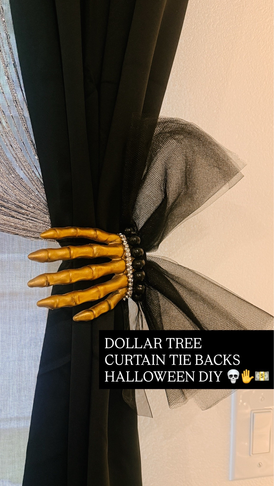 The links to everything I used to DIY the skeleton hand curtain tie backs!

#LTKSeasonal #LTKHome #LTKvlog