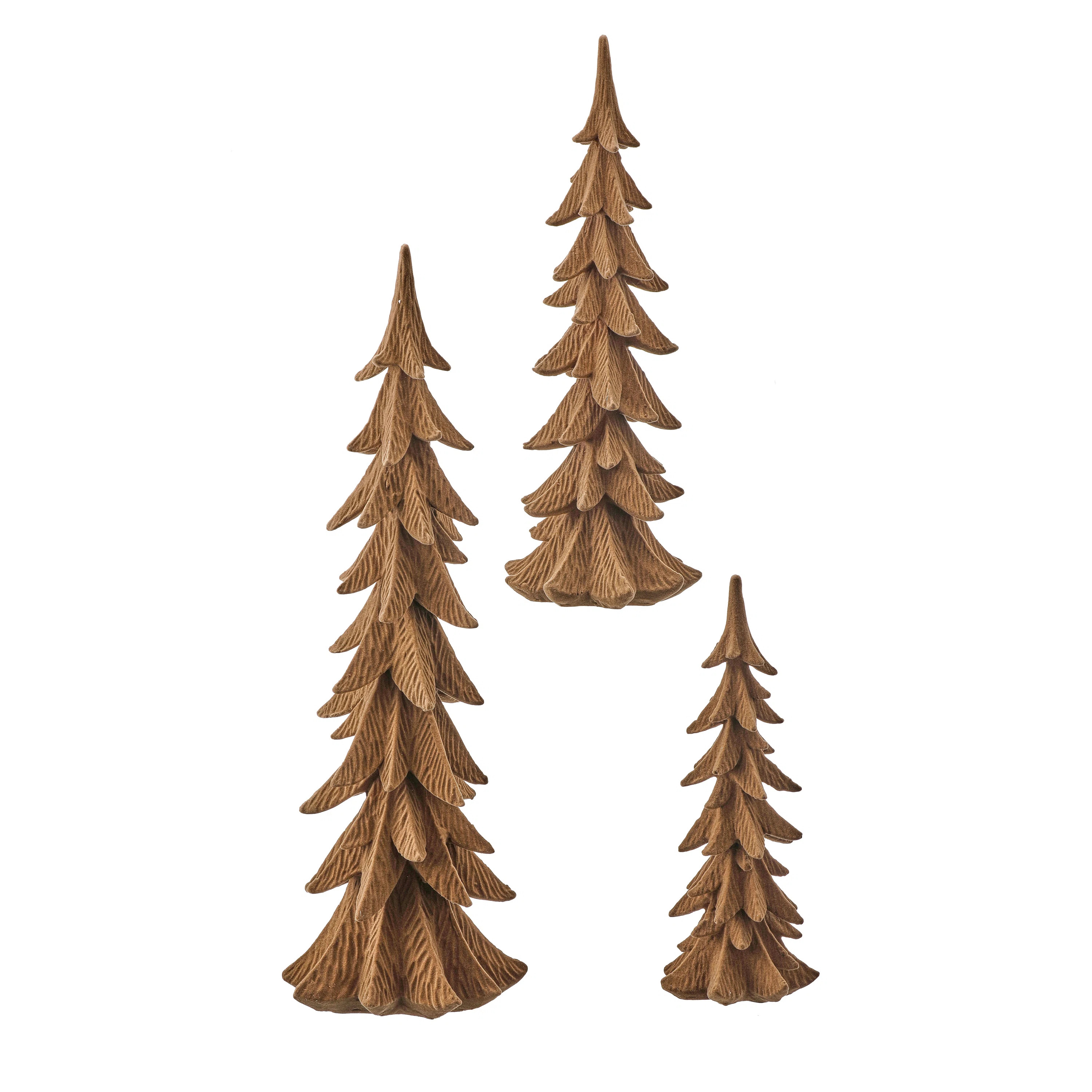 10-17.75" Resin Flocked Tree Set of 3 | Wayfair North America