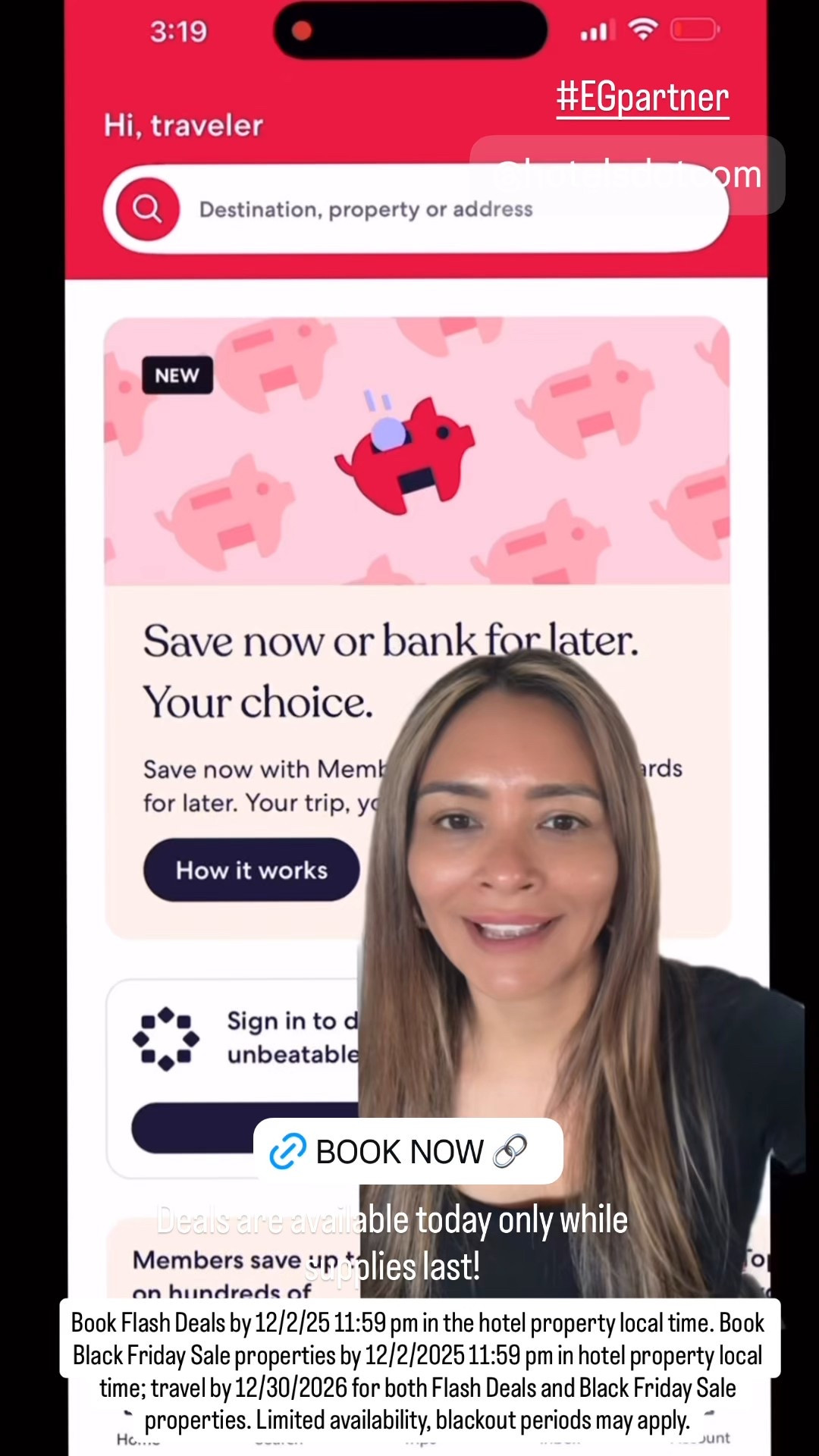 #EGpartner Hotels.com just dropped extra Travel
Tuesday deals up to 75% off select properties across the U.S., U.K., and Canada!
If you've been waiting for a sign to book your next trip, this is it.
Plan your 2025 and 2026 adventures now and save big while supplies last!
Tap the link to grab your Travel Tuesday deal before it's gone!
#Hotelsdotcom #TravelTuesday
Disclaimer:
Book Flash Deals by 12/2/25 11:59 pm in the hotel property local time. Book Black Friday Sale properties by 12/2/2025 11:59 pm in hotel property local time; travel by 12/30/2026 for both Flash Deals and Black Friday Sale properties. Limited availability, blackout periods may apply.

#LTKTravel