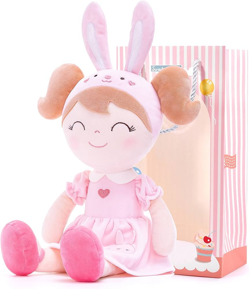 Gloveleya Baby Doll Girl Gifts Soft Plush Bunny Dolls 14" with Gift Box | Amazon (US)