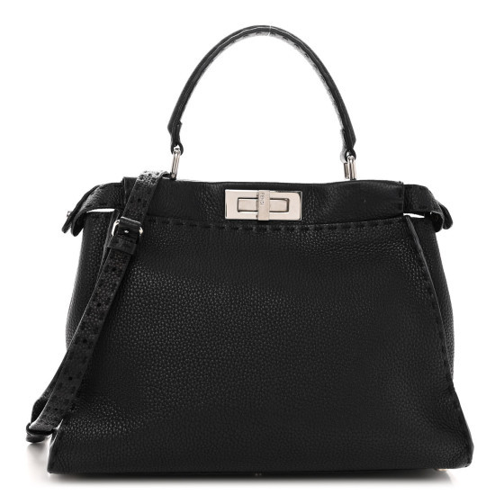 Cuoio Romano Selleria Bi-Color Mini Peekaboo Iconic Satchel Black Mou | FASHIONPHILE (US)